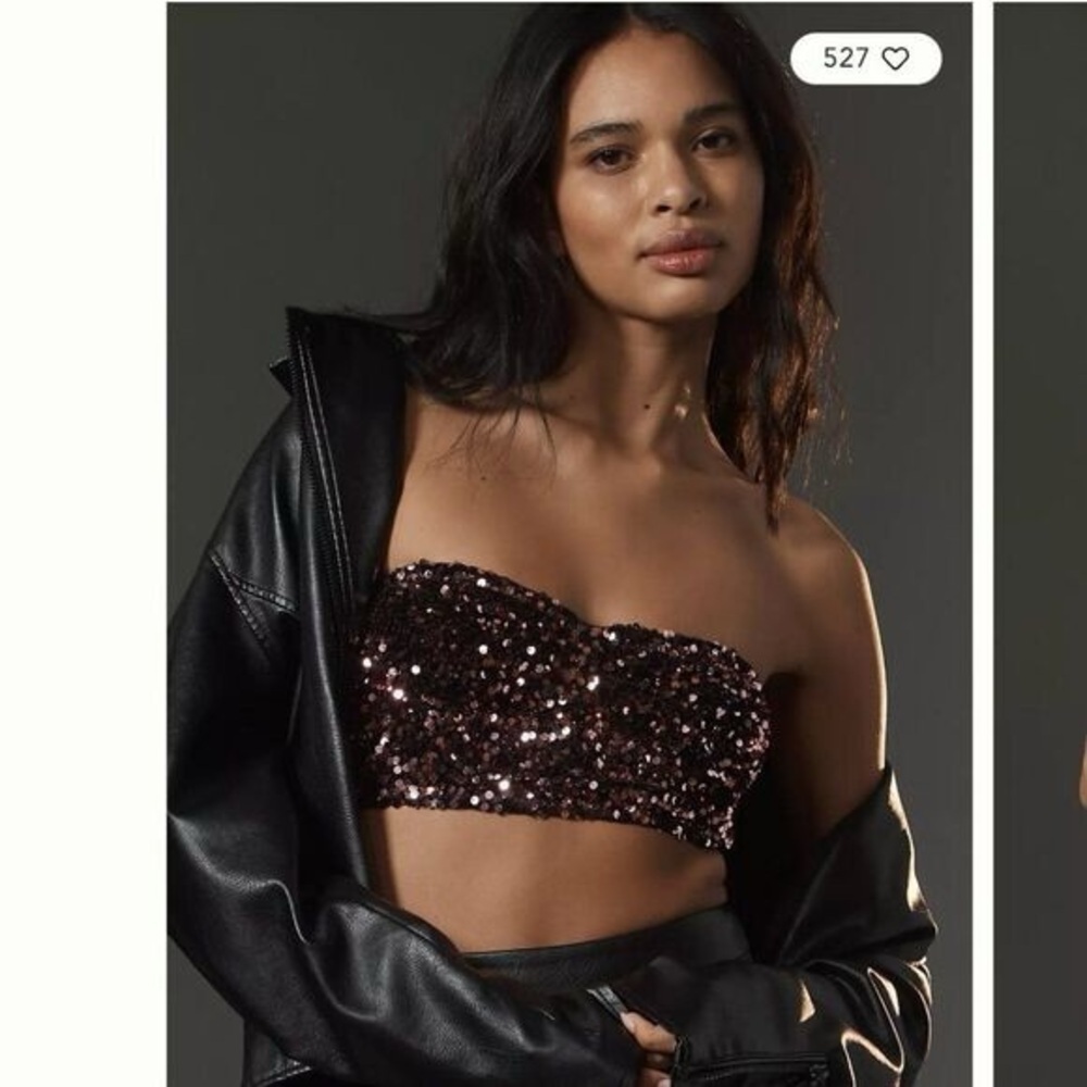 Anthropologie The Eve Sequin Strapless Top - Small